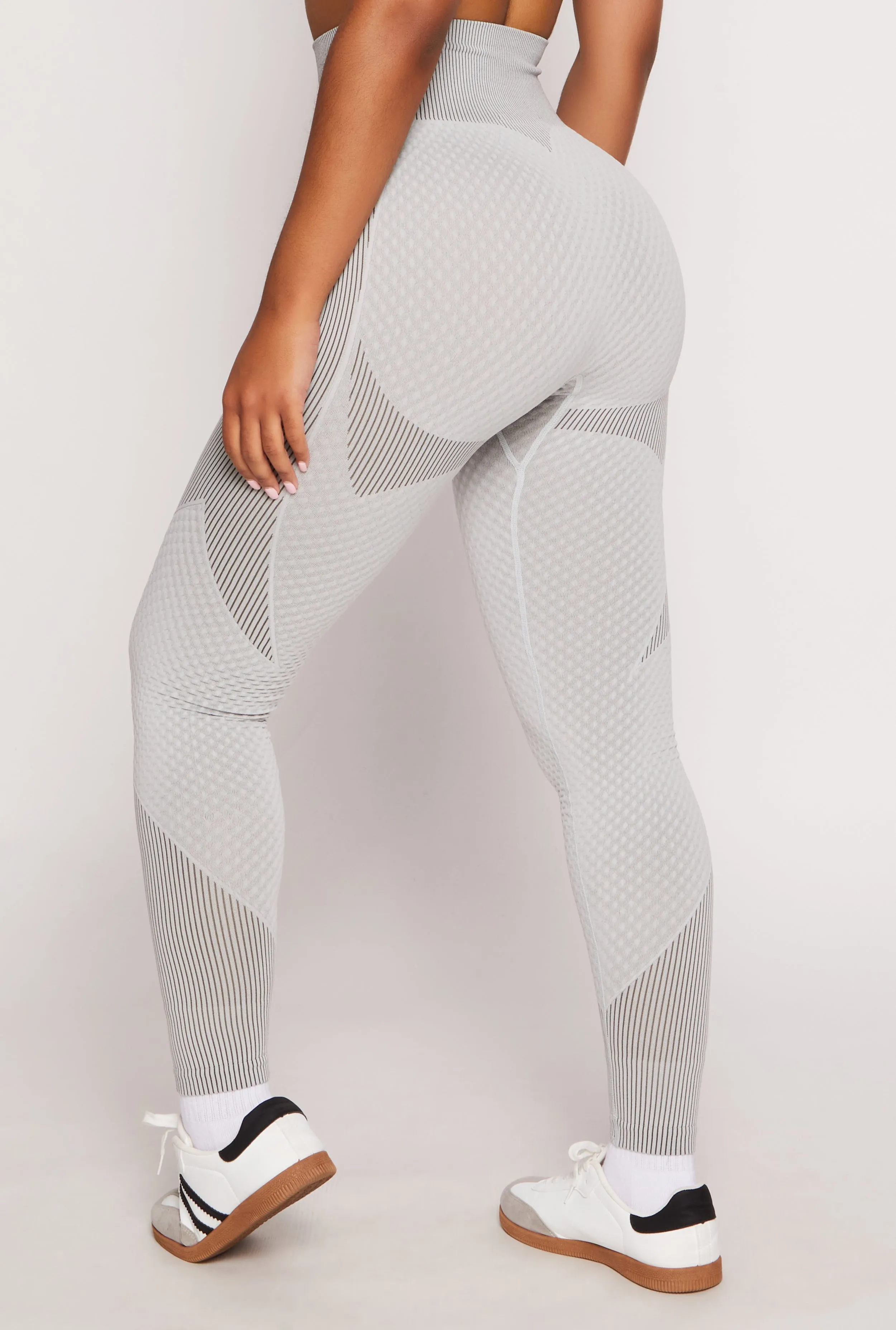 Seamless Textured Knit High Waist Leggings sold by Rainbow product image thumbnail 3