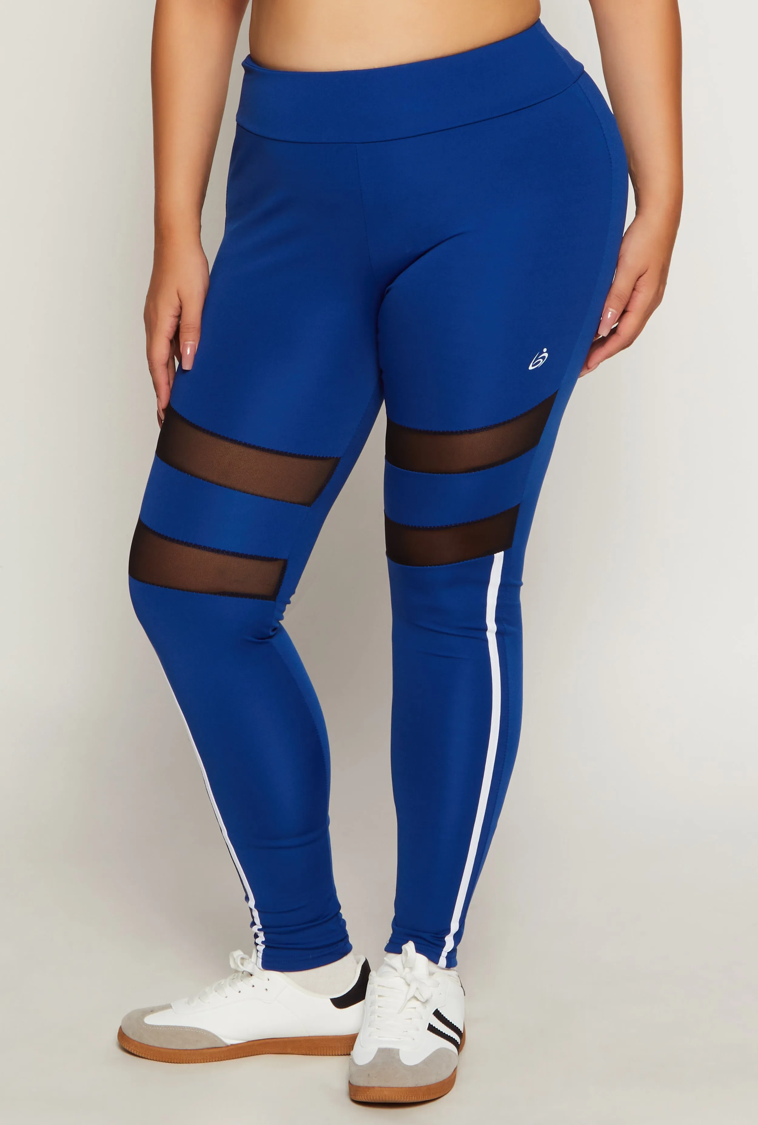 Plus Size Contrast Trim Mesh Detail Leggings sold by Rainbow product image thumbnail 2