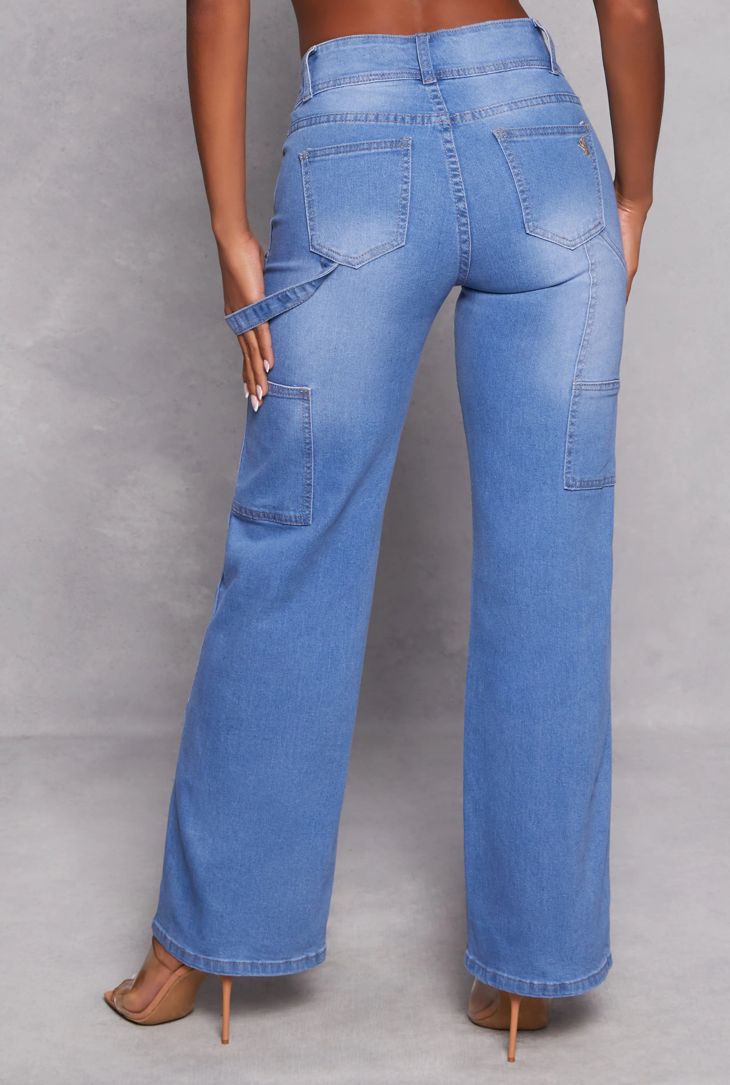 Whiskered High Waist Straight Leg Jeans sold by Rainbow product image thumbnail 3