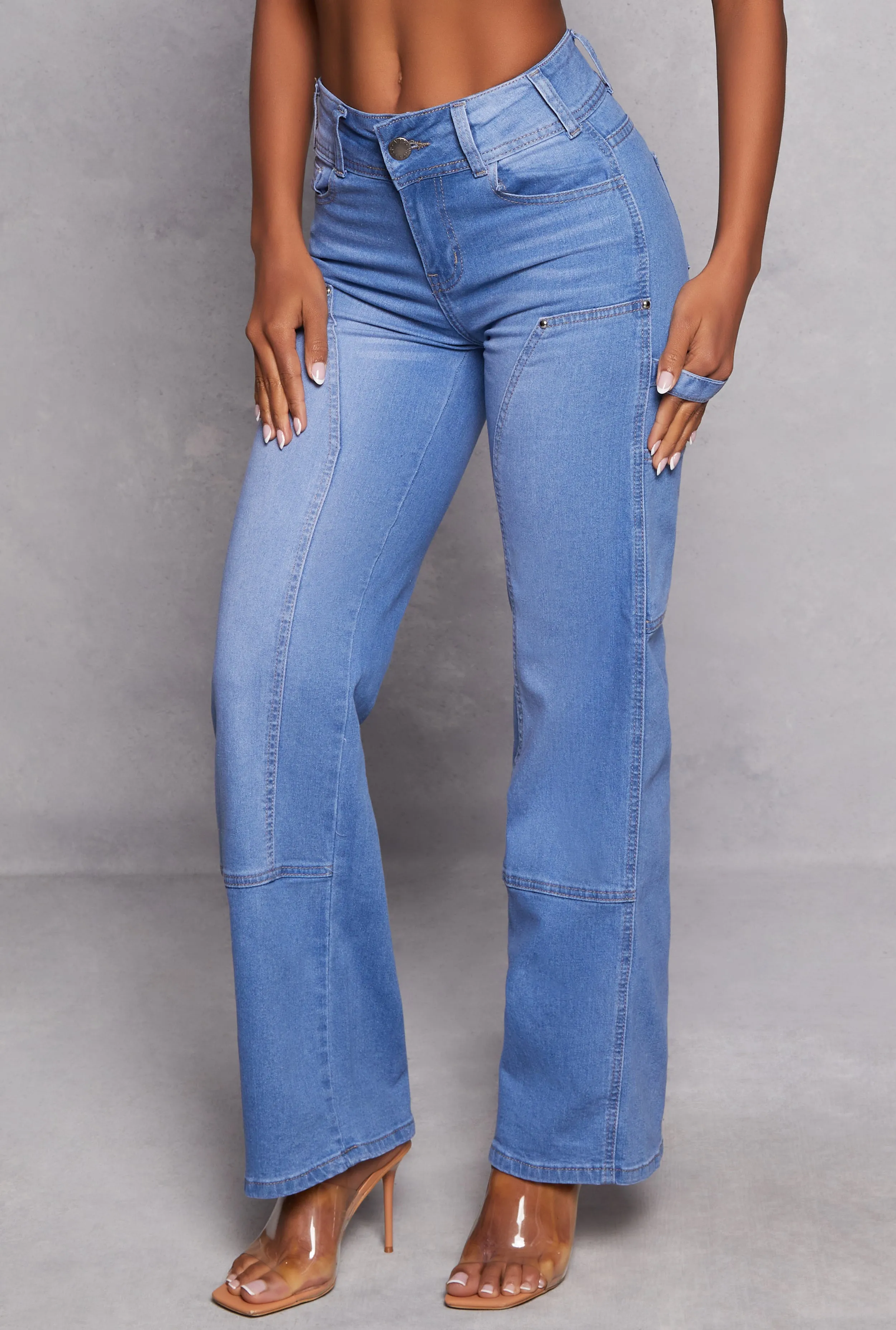 Whiskered High Waist Straight Leg Jeans sold by Rainbow product image thumbnail 2