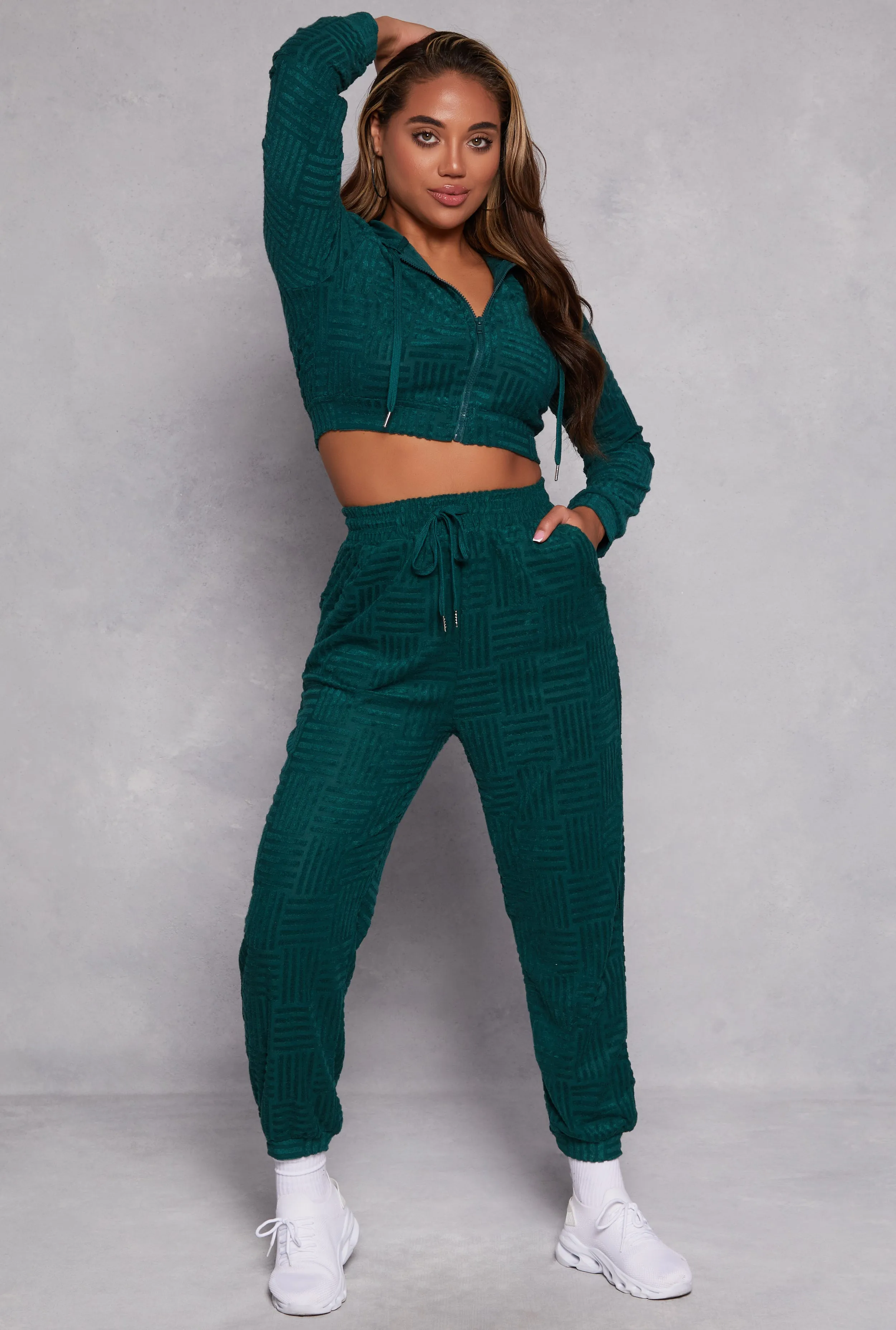 Chenille Patterned Front Zip Hoodie sold by Rainbow product image thumbnail 2