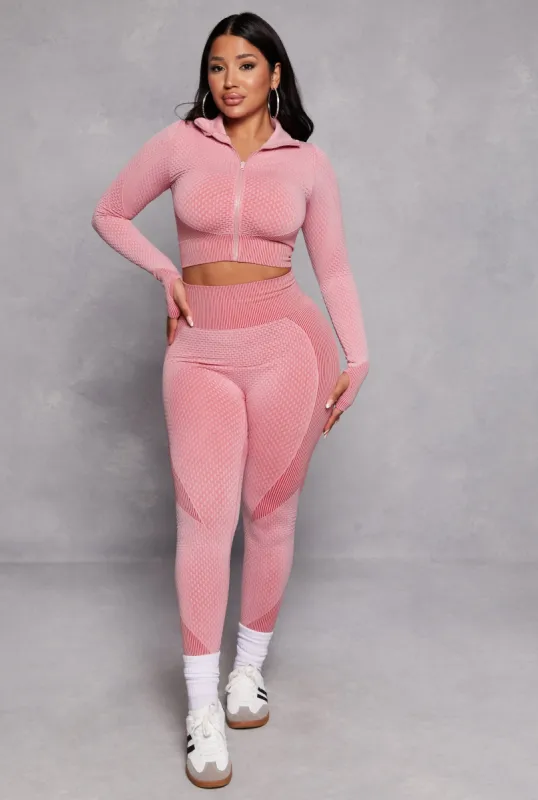 Seamless Textured Knit High Waist Leggings sold by Rainbow