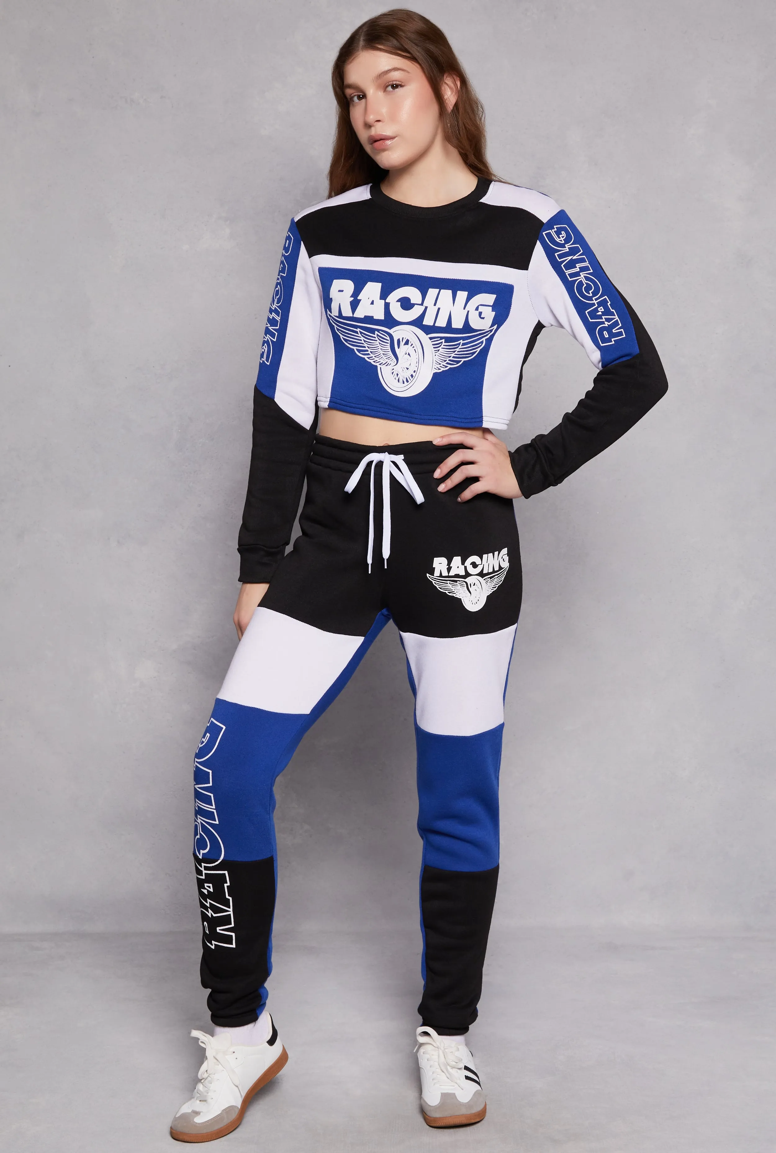 Racing Graphic Cropped Sweatshirt sold by Rainbow product image thumbnail 2