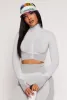 Seamless Textured Knit Zip Front Track Jacket sold by Rainbow