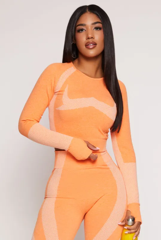 Seamless Color Block Long Sleeve Top sold by Rainbow