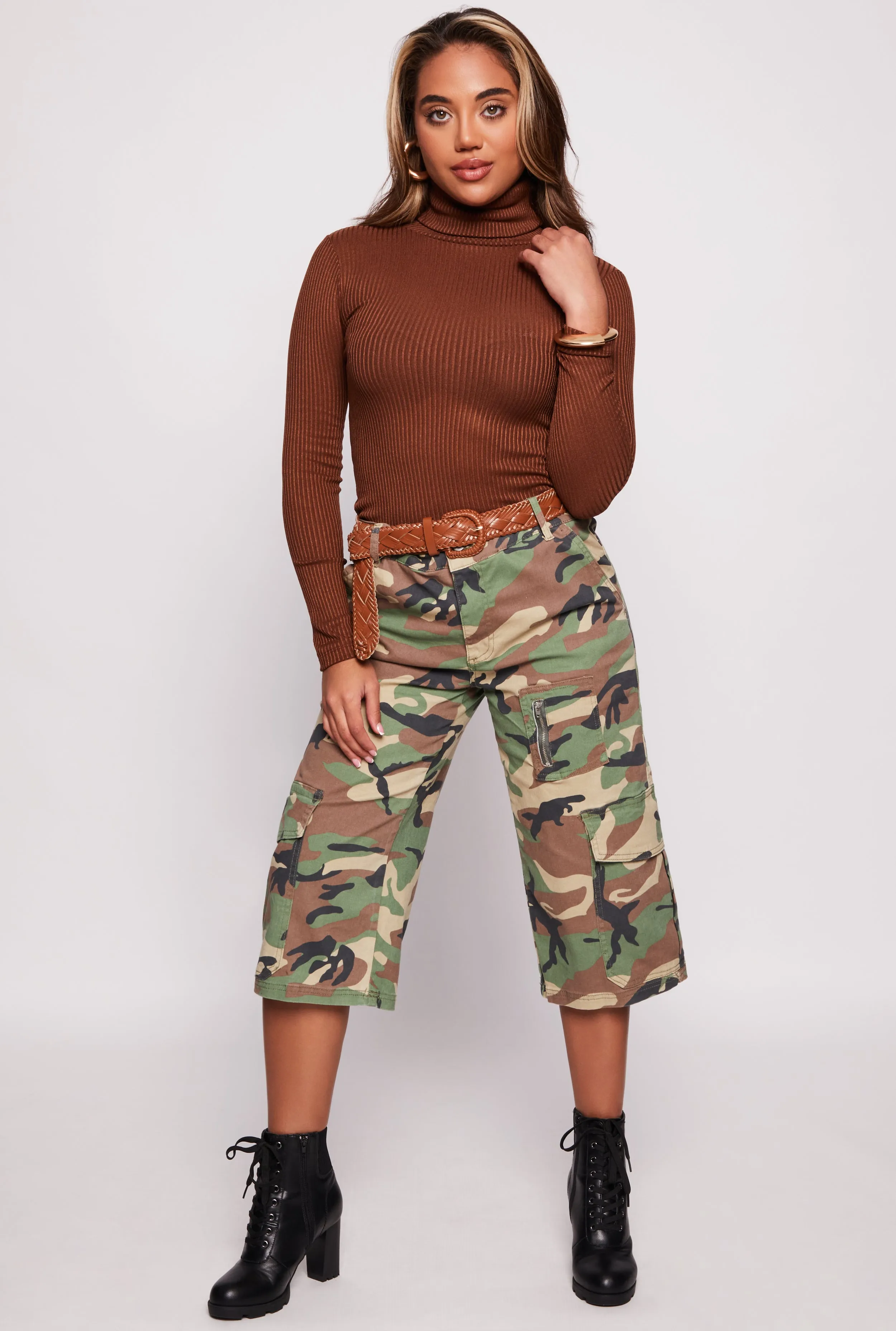 Ribbed Knit Turtleneck Long Sleeve Top sold by Rainbow product image thumbnail 2