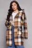 Plus Size Plaid Open Front Hooded Coat sold by Rainbow