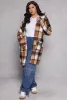 Plus Size Plaid Open Front Hooded Coat sold by Rainbow