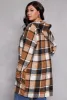 Plus Size Plaid Open Front Hooded Coat sold by Rainbow
