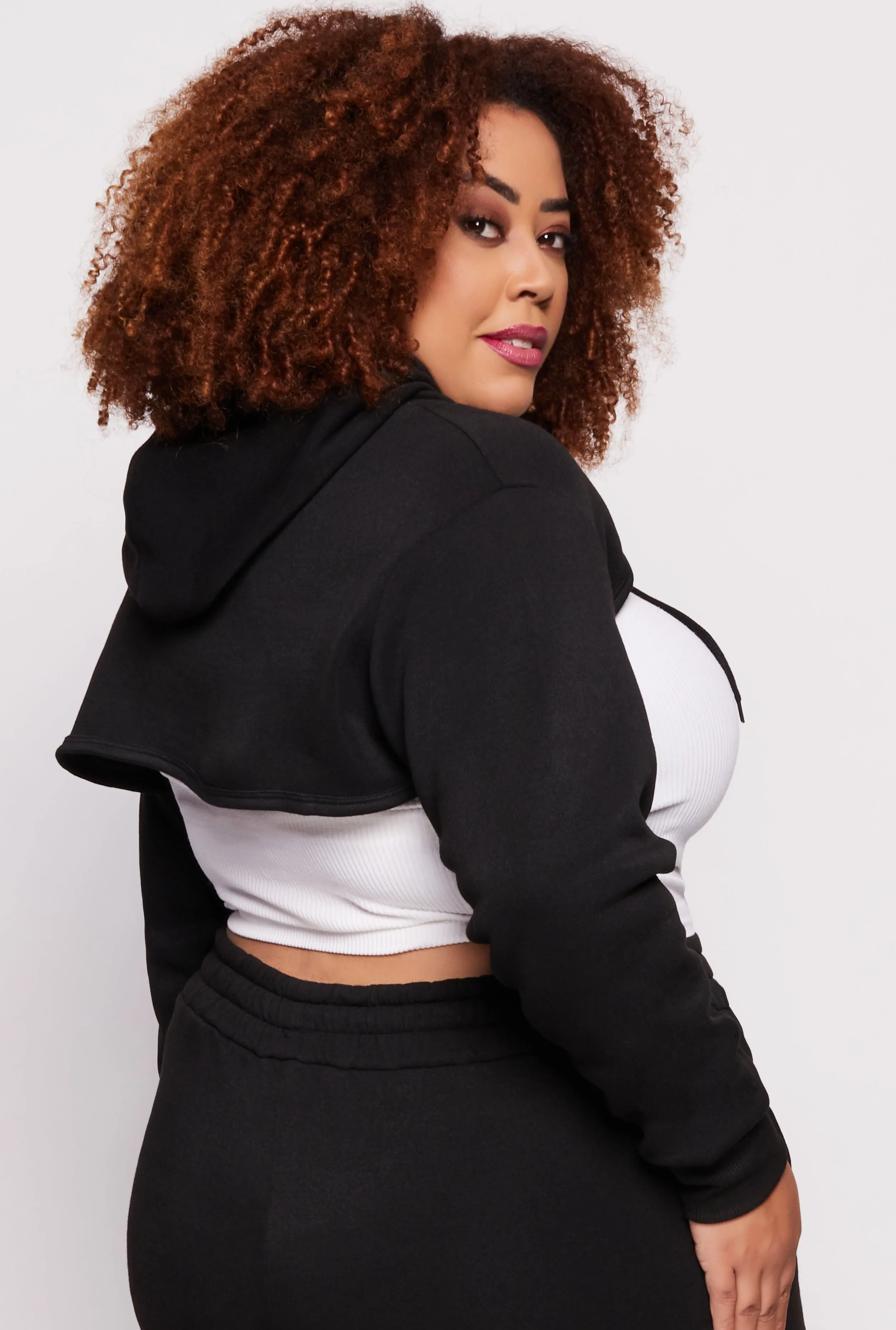 Plus Size Fleece Hooded Shrug sold by Rainbow product image thumbnail 3