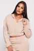 Zip Front Hooded Cropped Sweatshirt sold by Rainbow