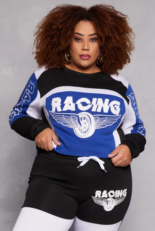 Plus Size Racing Graphic Sweatshirt sold by Rainbow