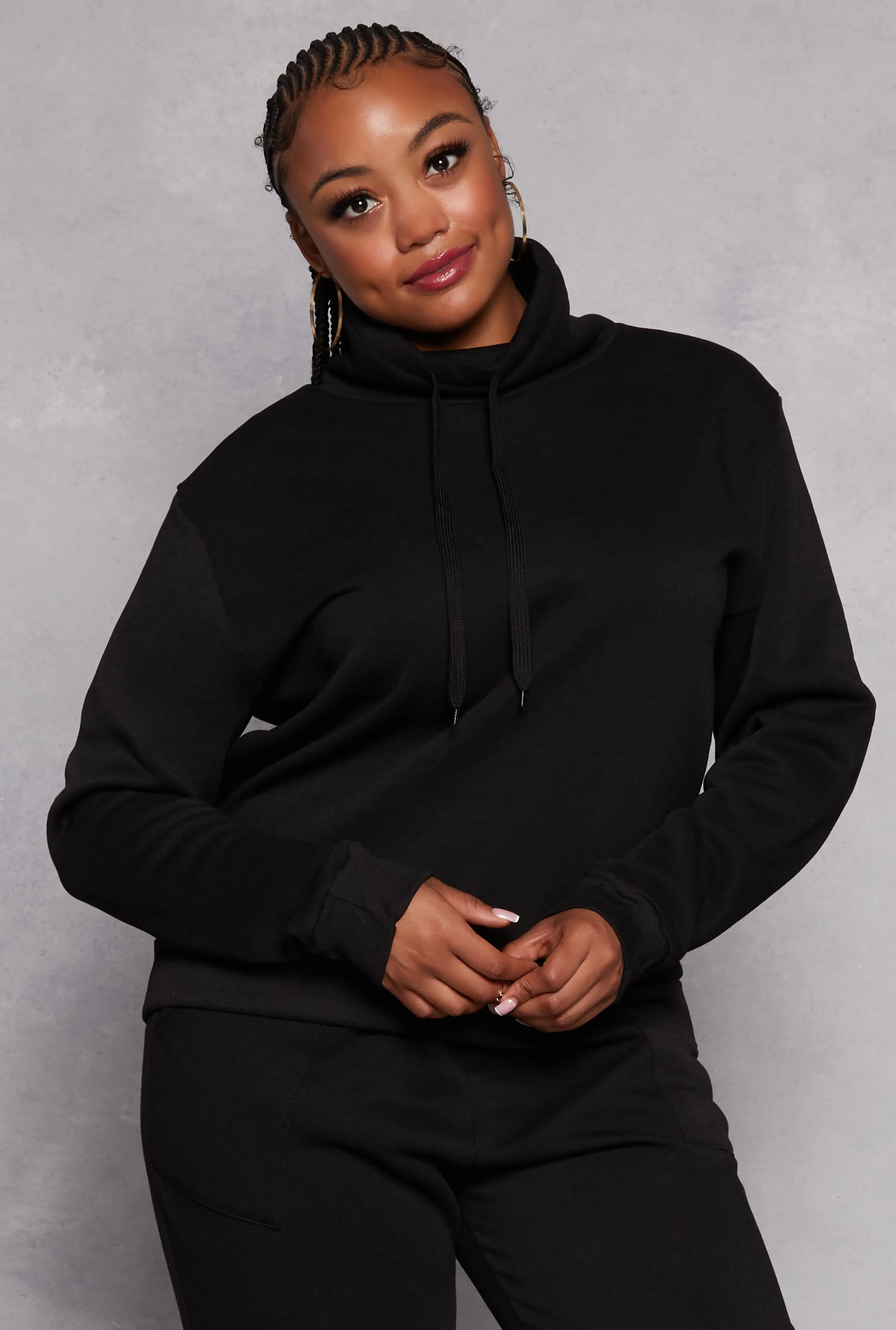 Plus Size Funnel Neck Sweatshirt sold by Rainbow