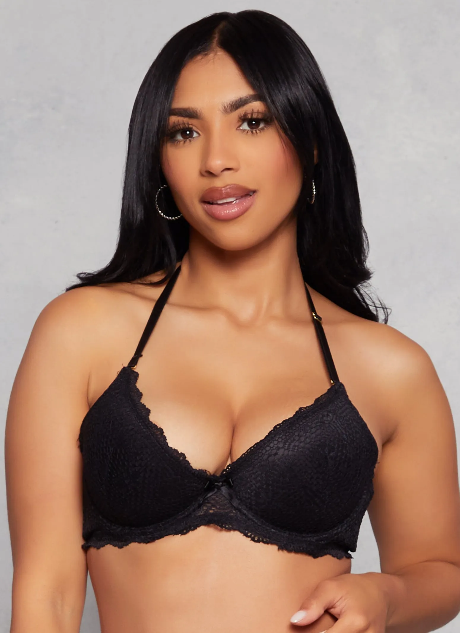 Patterned Lace Scalloped Convertible Plunge Bra sold by Rainbow product image thumbnail 2