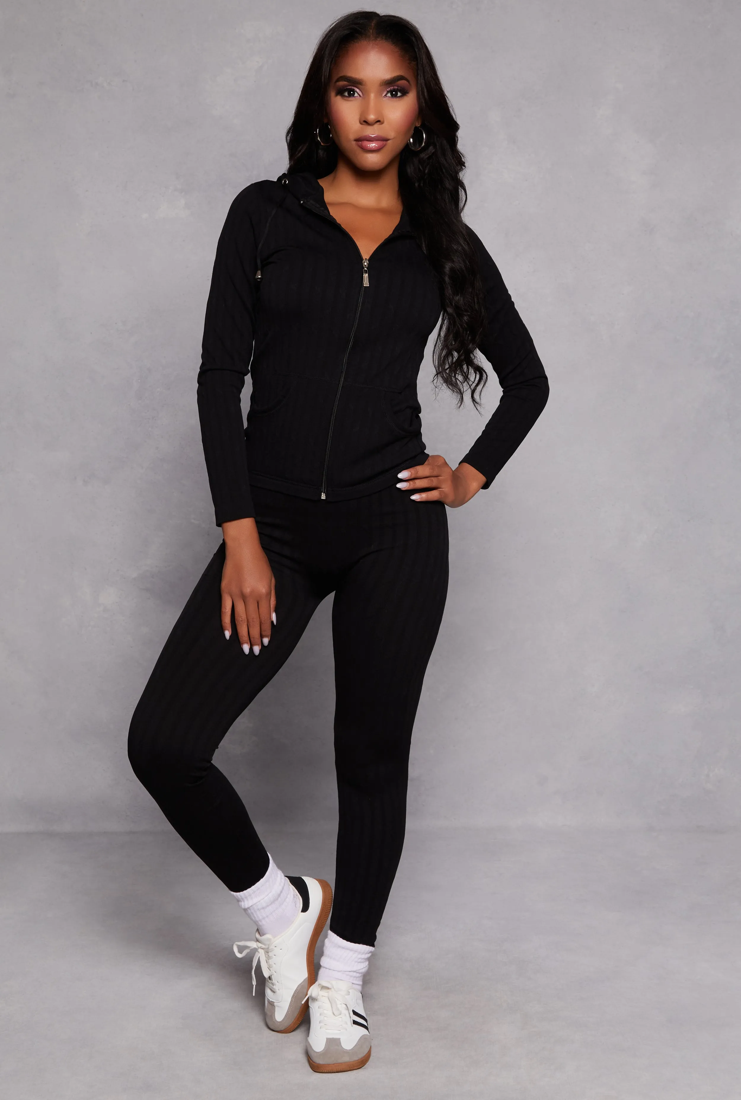 Seamless Shadow Stripe Zip Hooded Top sold by Rainbow product image thumbnail 2