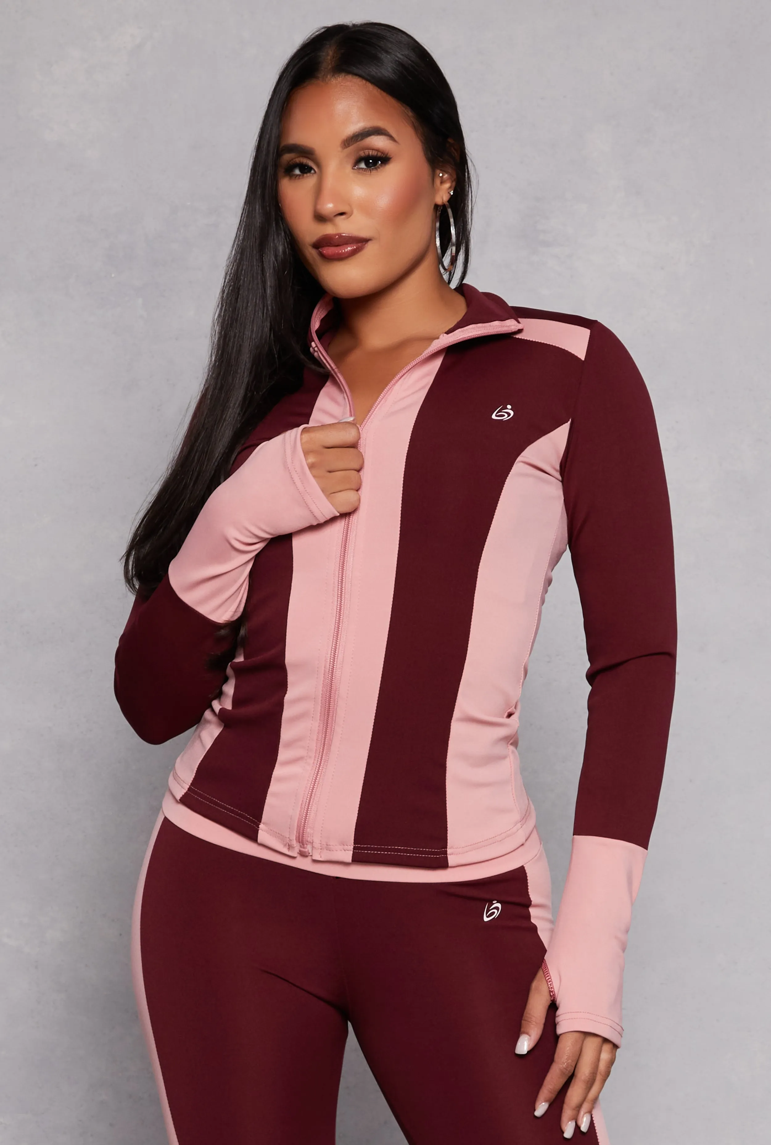 Color Blocked Zip Front Track Jacket sold by Rainbow