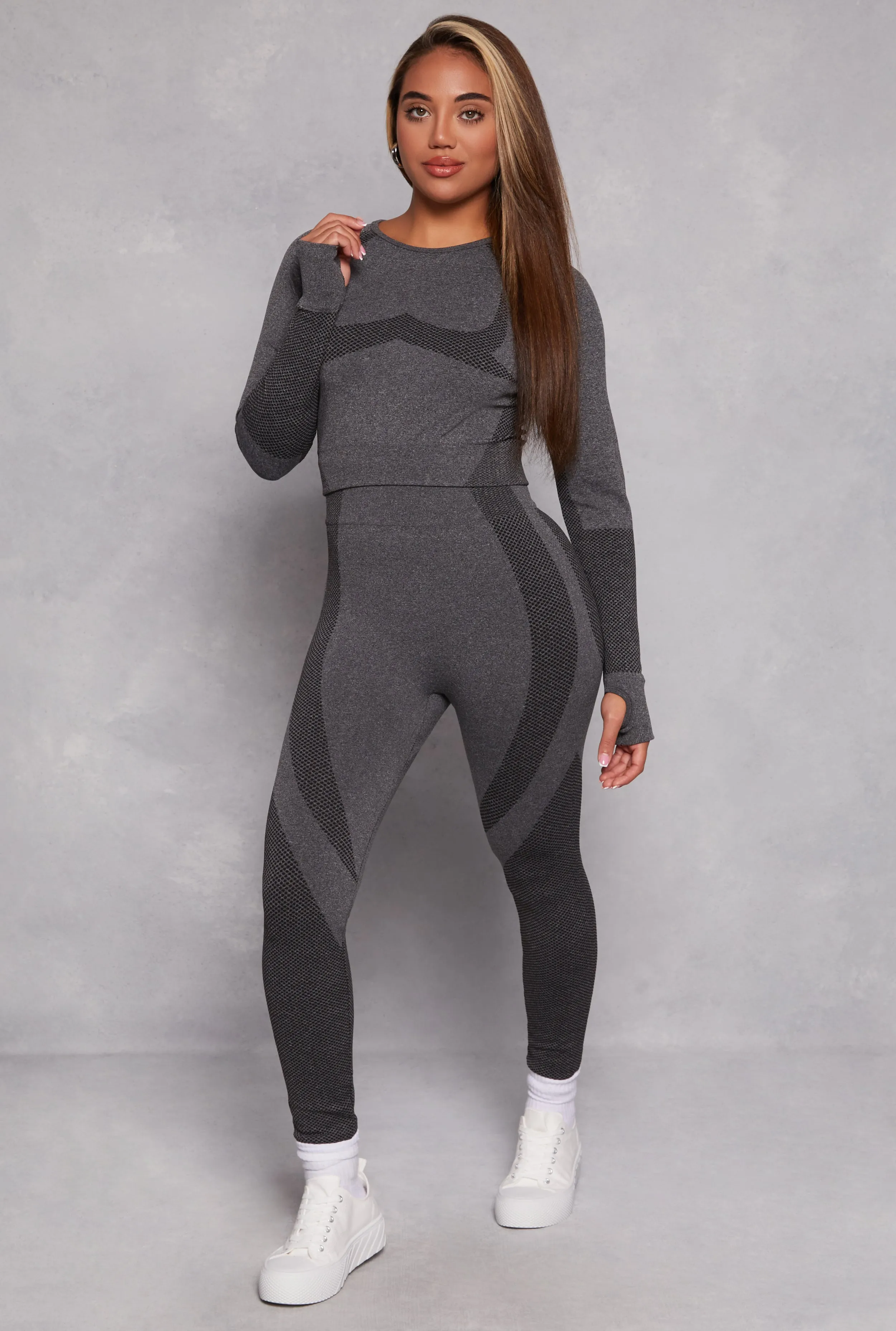 Seamless Color Block Long Sleeve Top sold by Rainbow product image thumbnail 2