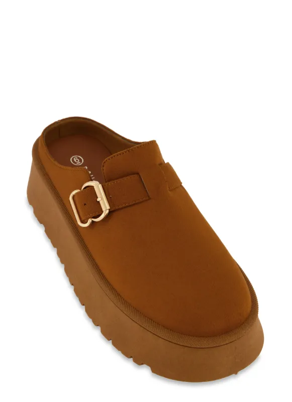 Buckle Platform Clogs sold by Rainbow