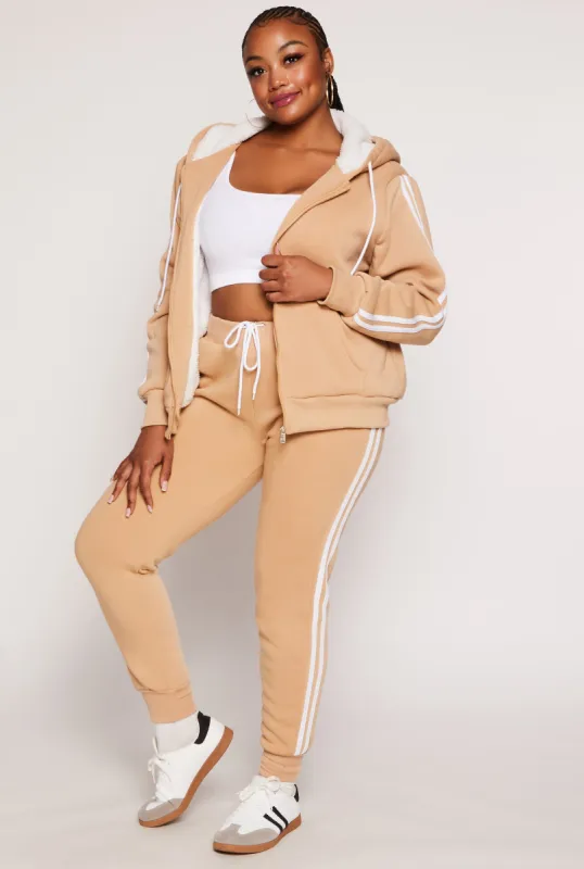 Plus Size Varsity Stripe Drawstring Joggers sold by Rainbow