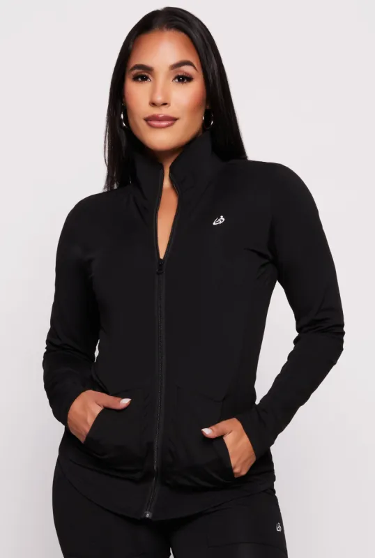 Zip Front Mock Neck Track Jacket sold by Rainbow