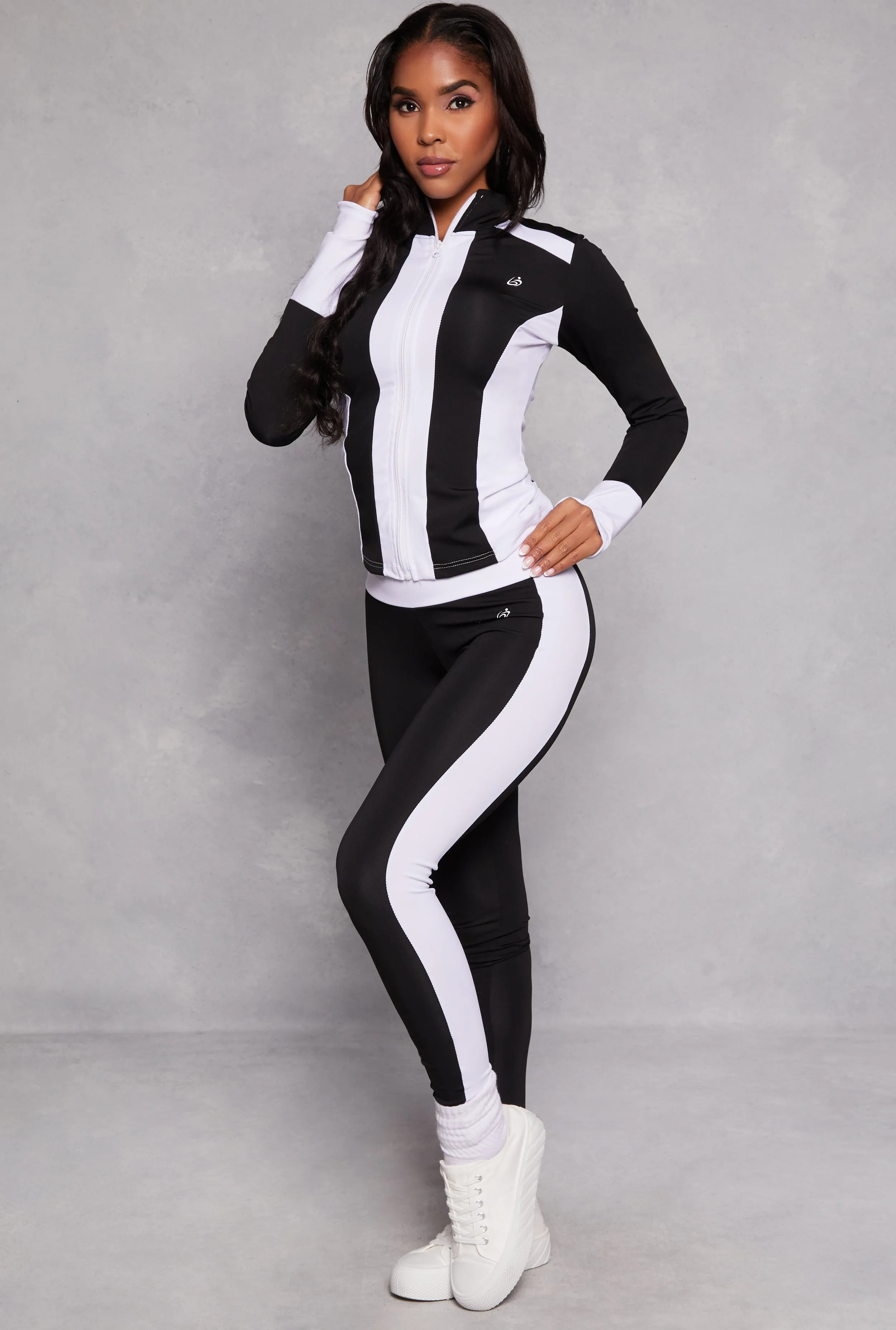 Color Blocked Zip Front Track Jacket sold by Rainbow product image thumbnail 2