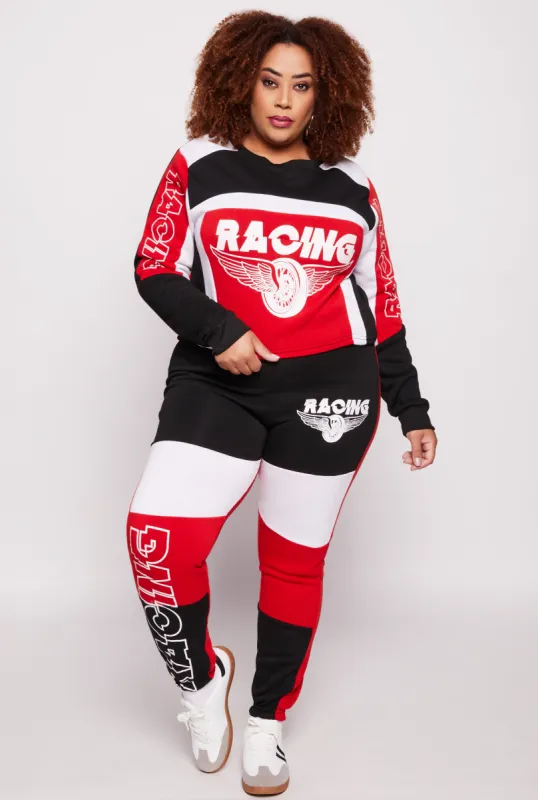 Plus Size Racing Graphic Sweatpants sold by Rainbow