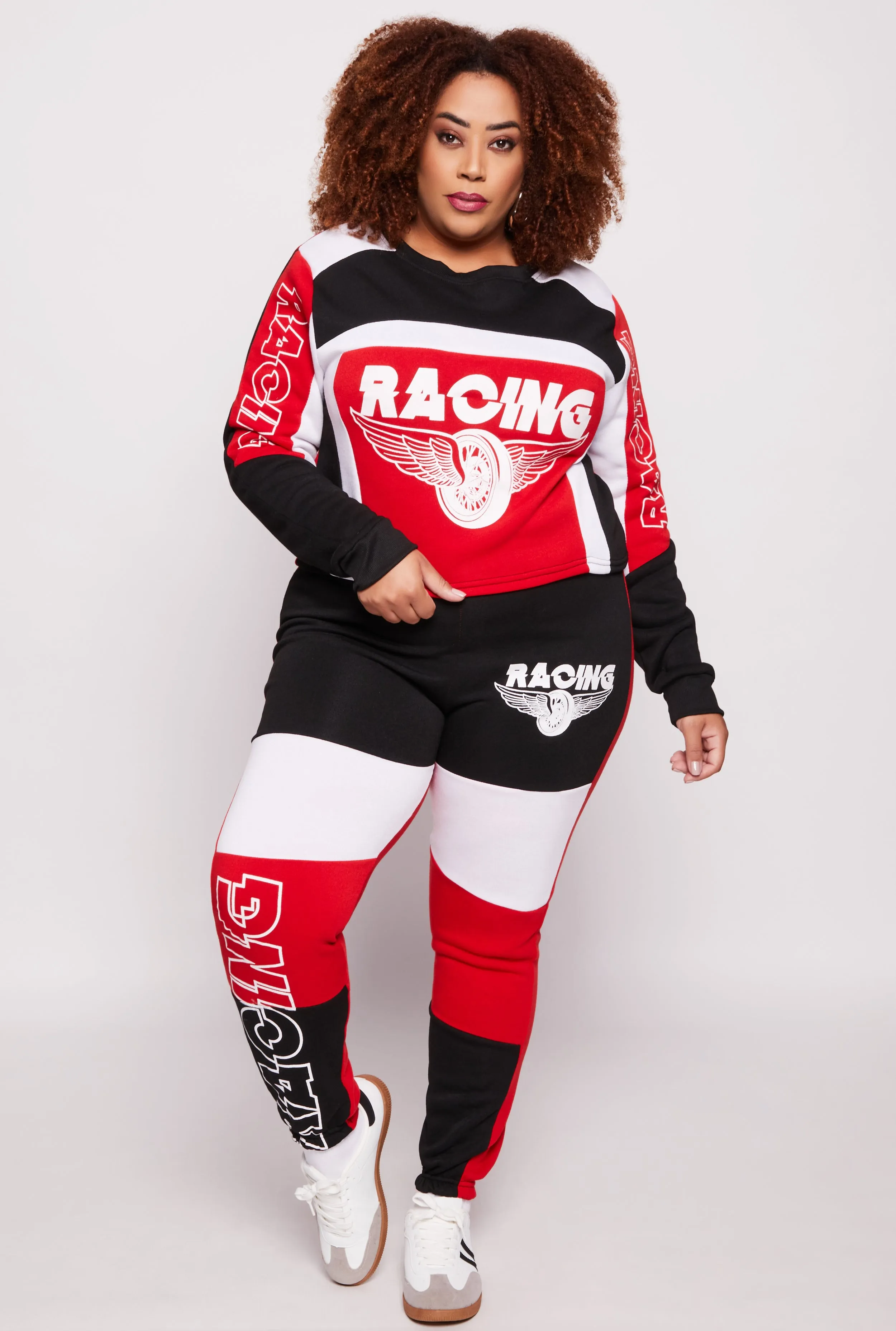 Plus Size Racing Graphic Sweatpants sold by Rainbow