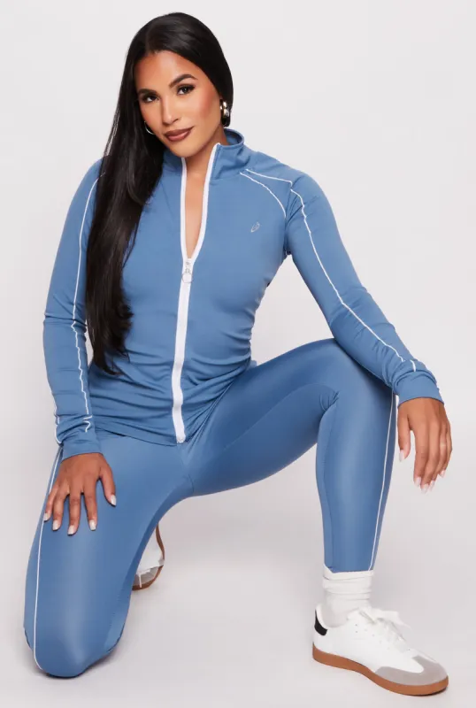 Contrast Piping Zip Front Track Jacket sold by Rainbow