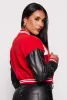 B Initial Chenille Patch Cropped Varsity Jacket sold by Rainbow