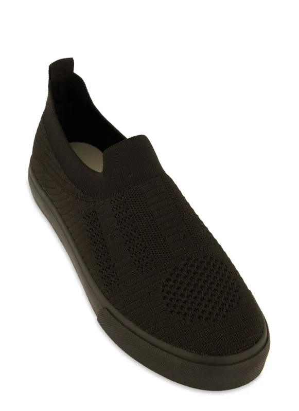 Textured Knit Low Top Slip On Sneakers sold by Rainbow