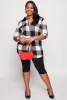 Plus Size Buffalo Plaid Half Zip Tunic Top sold by Rainbow