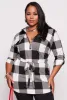 Plus Size Buffalo Plaid Half Zip Tunic Top sold by Rainbow