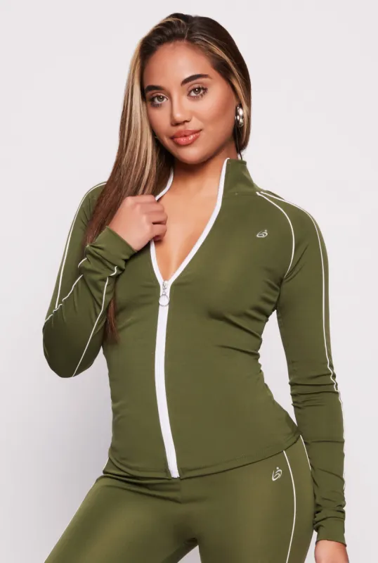 Contrast Piping Zip Front Track Jacket sold by Rainbow