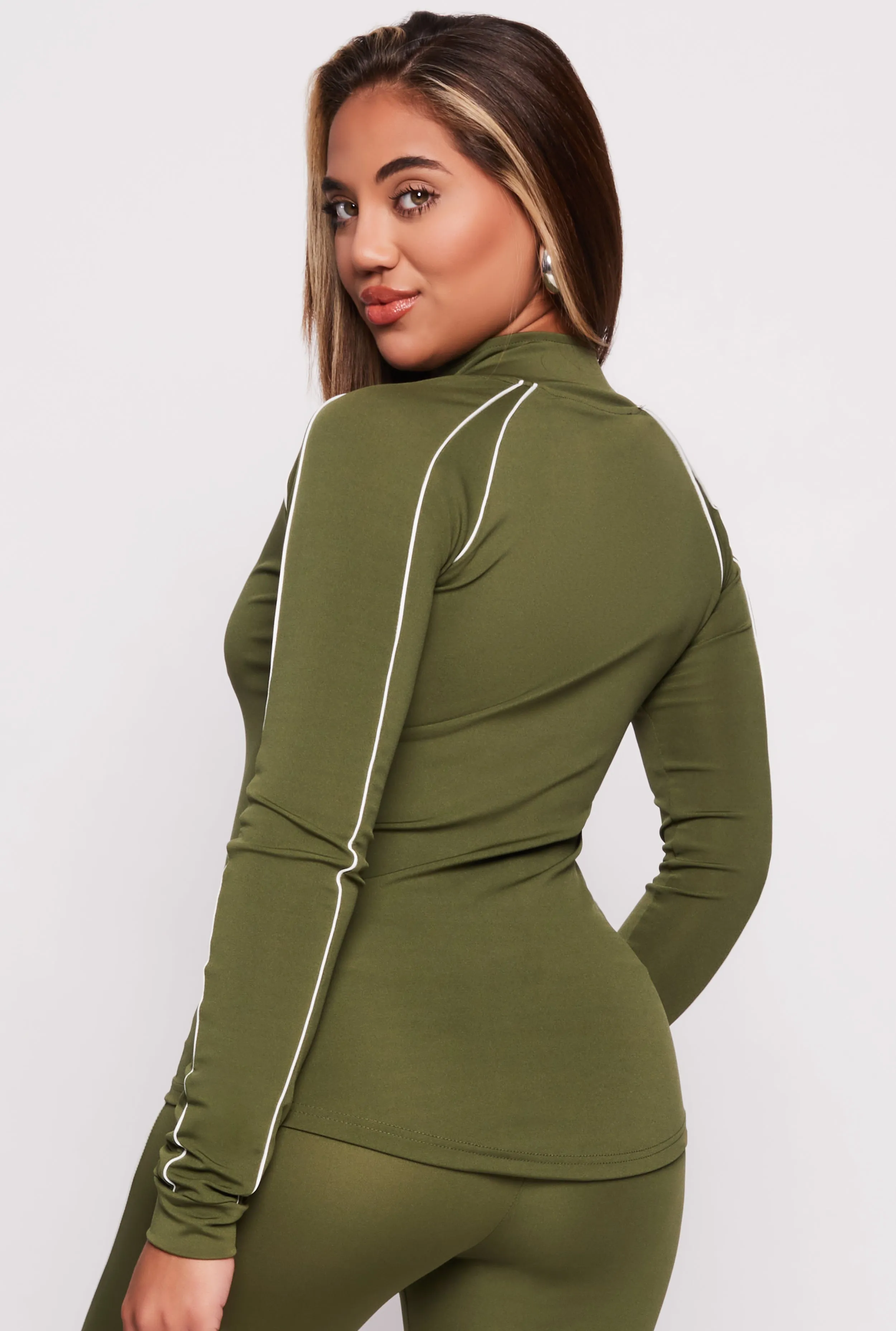 Contrast Piping Zip Front Track Jacket sold by Rainbow product image thumbnail 3