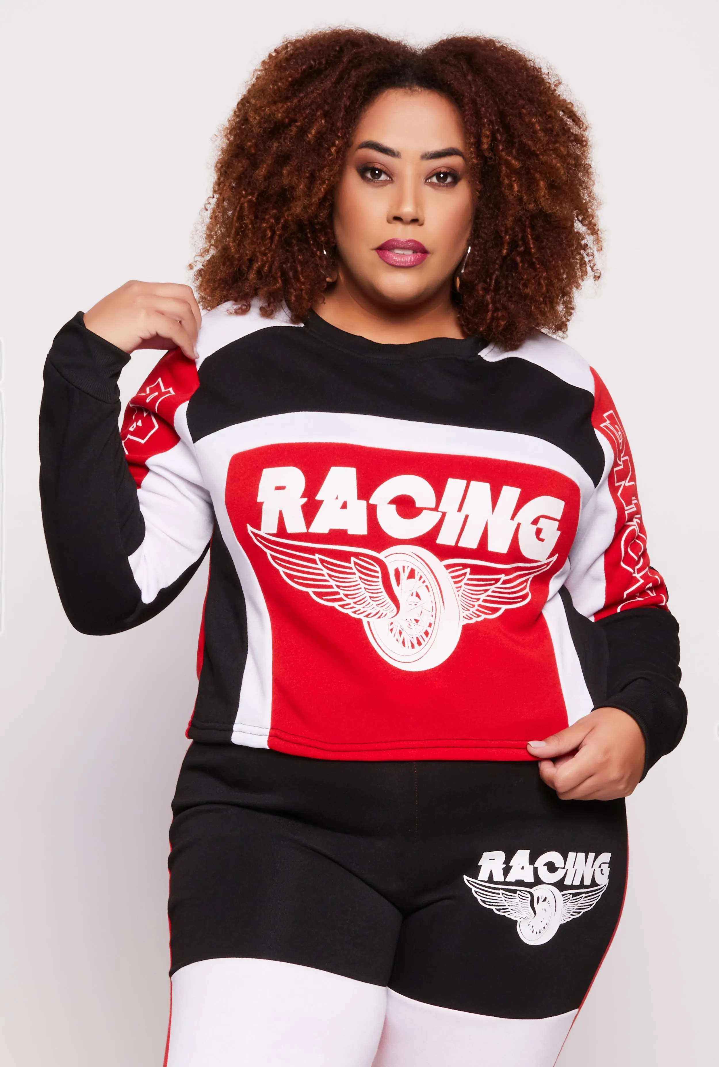 Plus Size Racing Graphic Sweatshirt sold by Rainbow