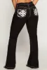 VIP Rhinestone Embroidered Pocket Flare Jeans sold by Rainbow