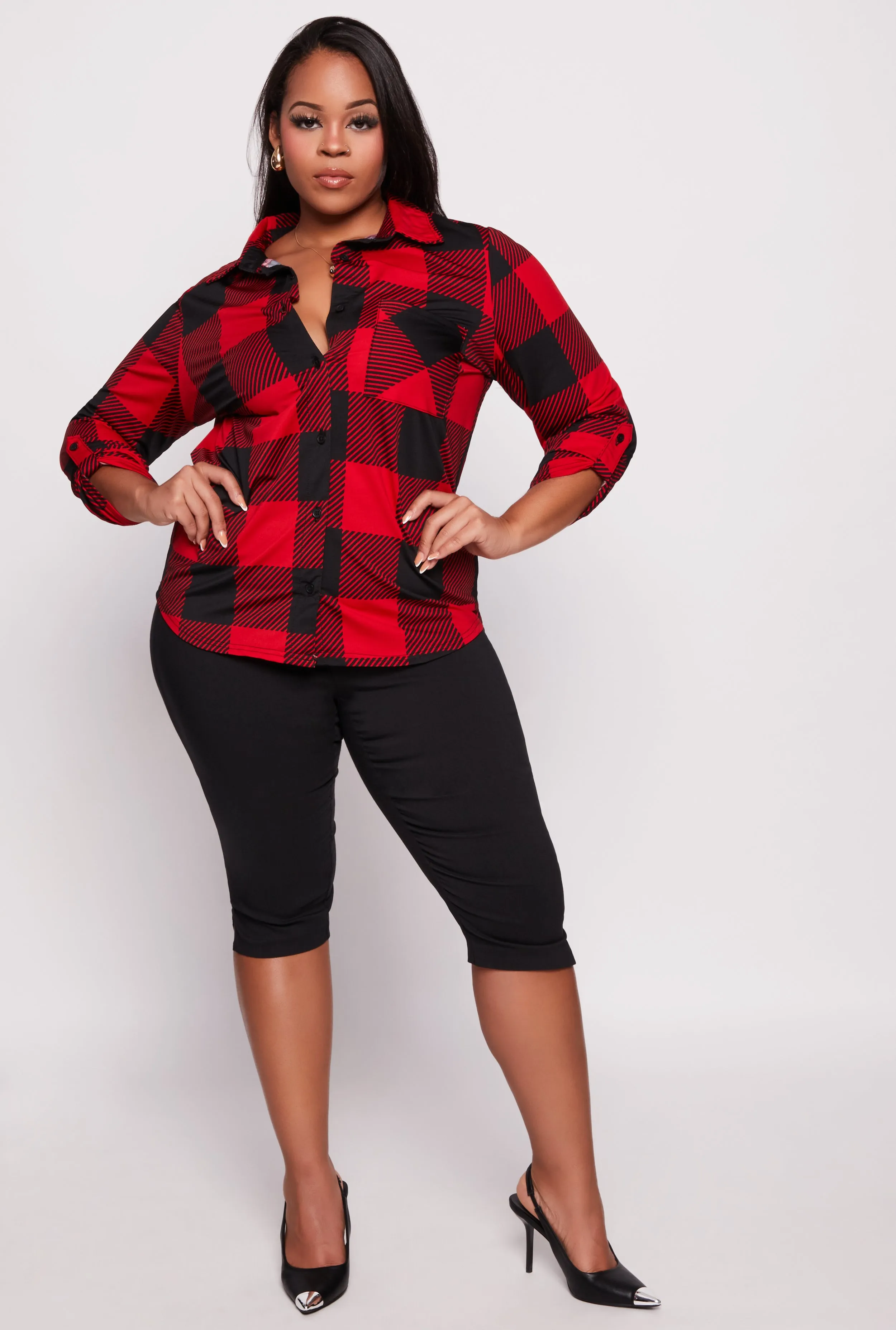 Plus Size Buffalo Plaid Shirt sold by Rainbow product image thumbnail 2