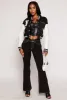 B Initial Chenille Patch Cropped Varsity Jacket sold by Rainbow