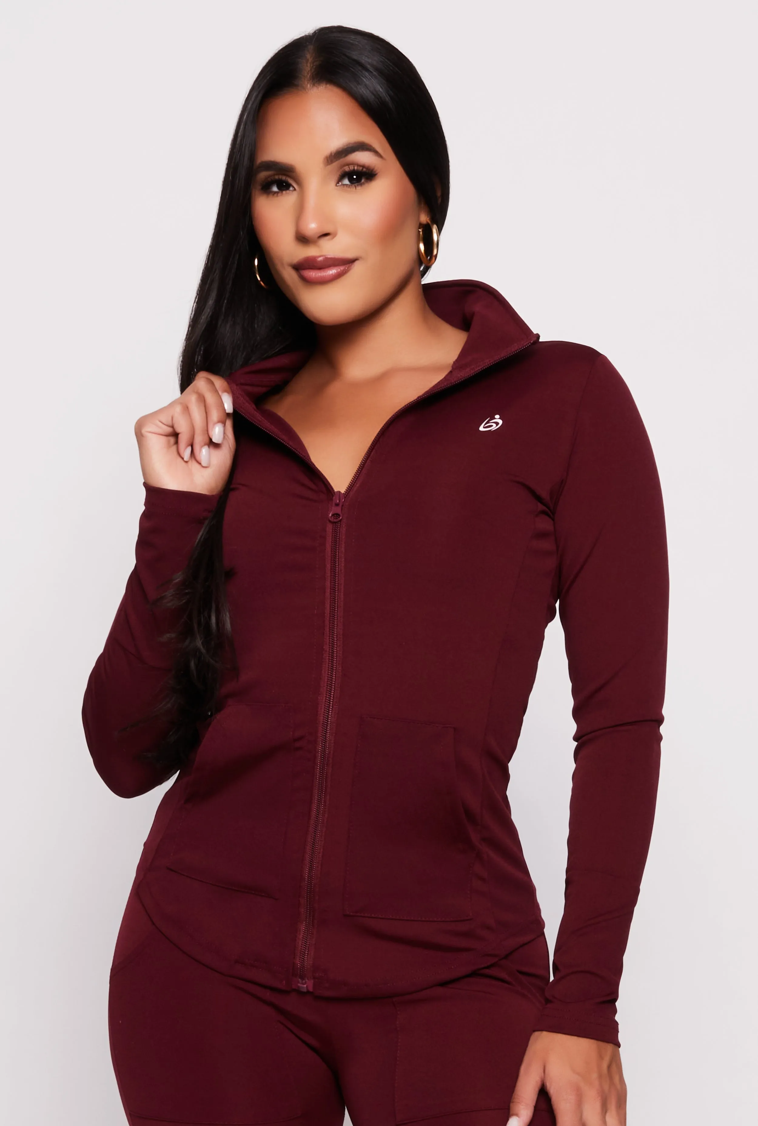 Zip Front Mock Neck Track Jacket sold by Rainbow