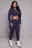 Love Print Seamless Zip Neck Crop Top sold by Rainbow