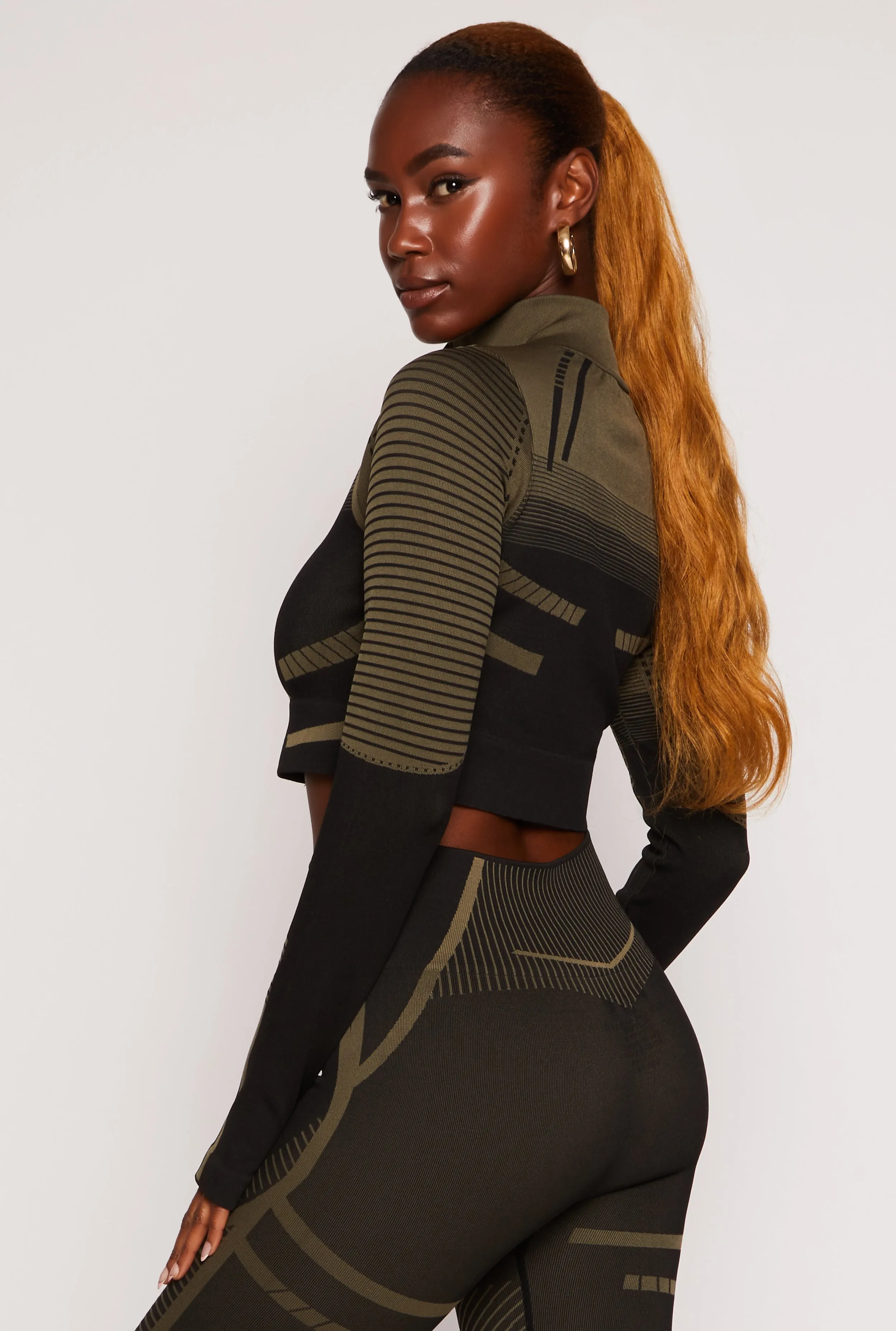 Seamless Zip Front Cropped Track Jacket sold by Rainbow product image thumbnail 3