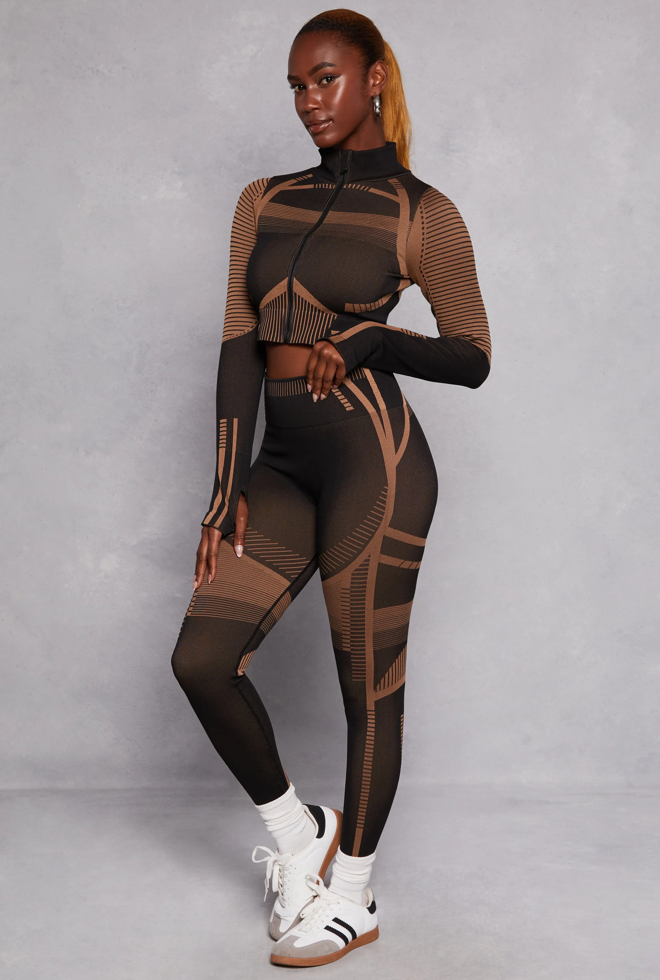 Seamless Zip Front Cropped Track Jacket sold by Rainbow product image thumbnail 2