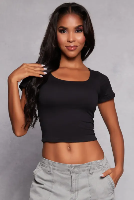 Double Lined Square Neck Crop Top sold by Rainbow