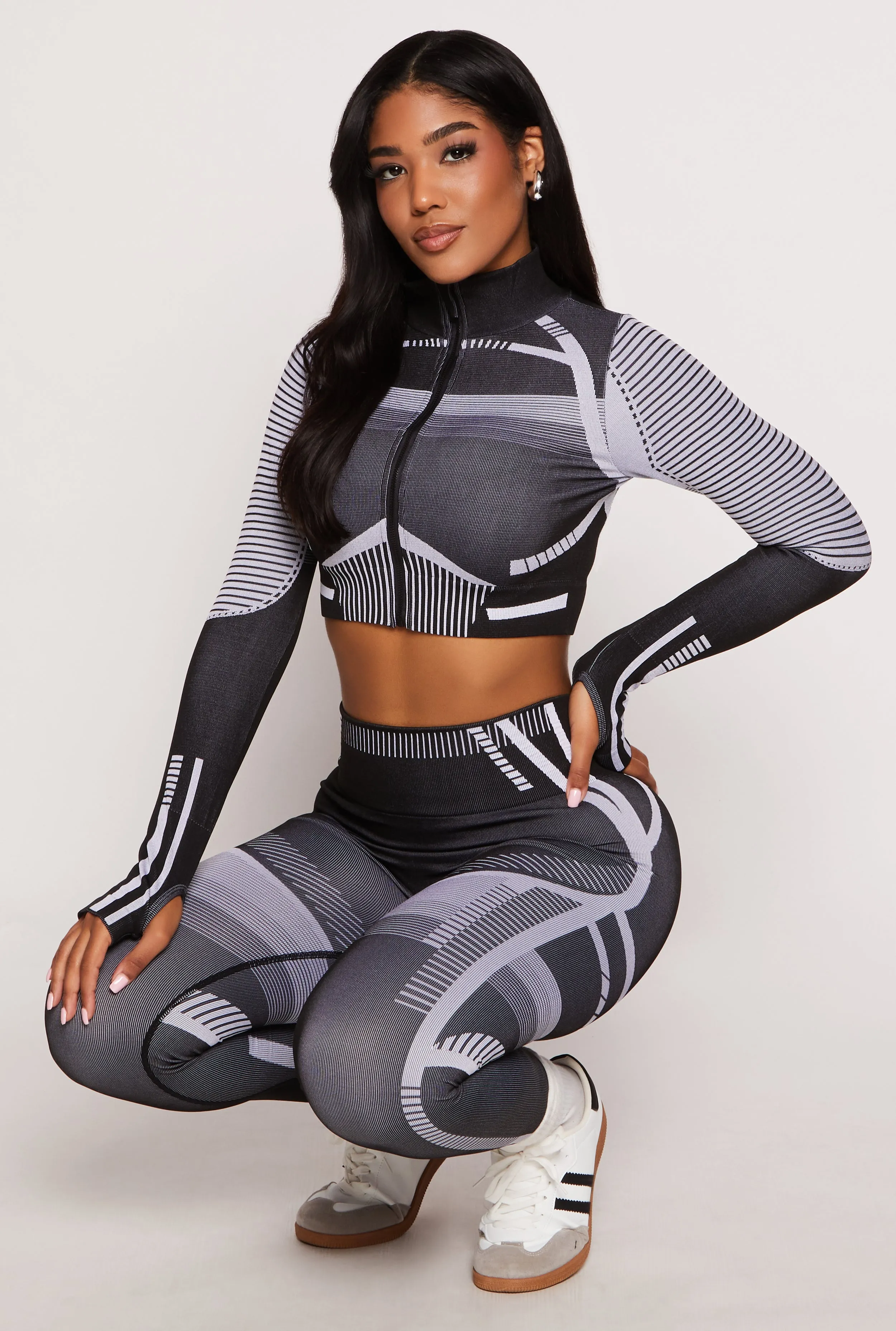 Seamless Zip Front Cropped Track Jacket sold by Rainbow product image thumbnail 2