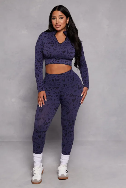 Love Print Seamless Leggings sold by Rainbow