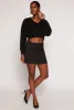 Cable Knit V Neck Cropped Sweater sold by Rainbow