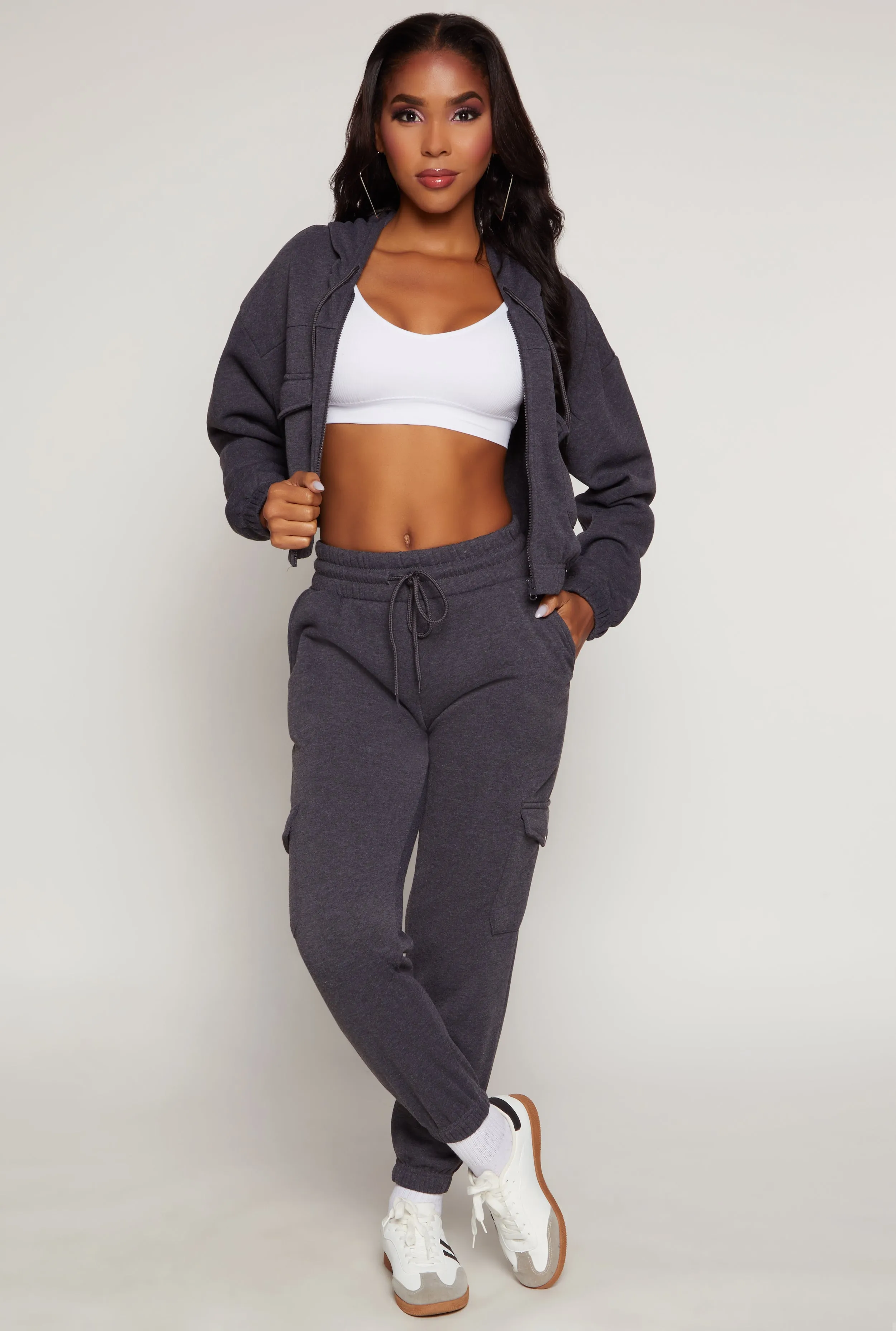 Fleece High Waisted Cargo Sweatpants sold by Rainbow