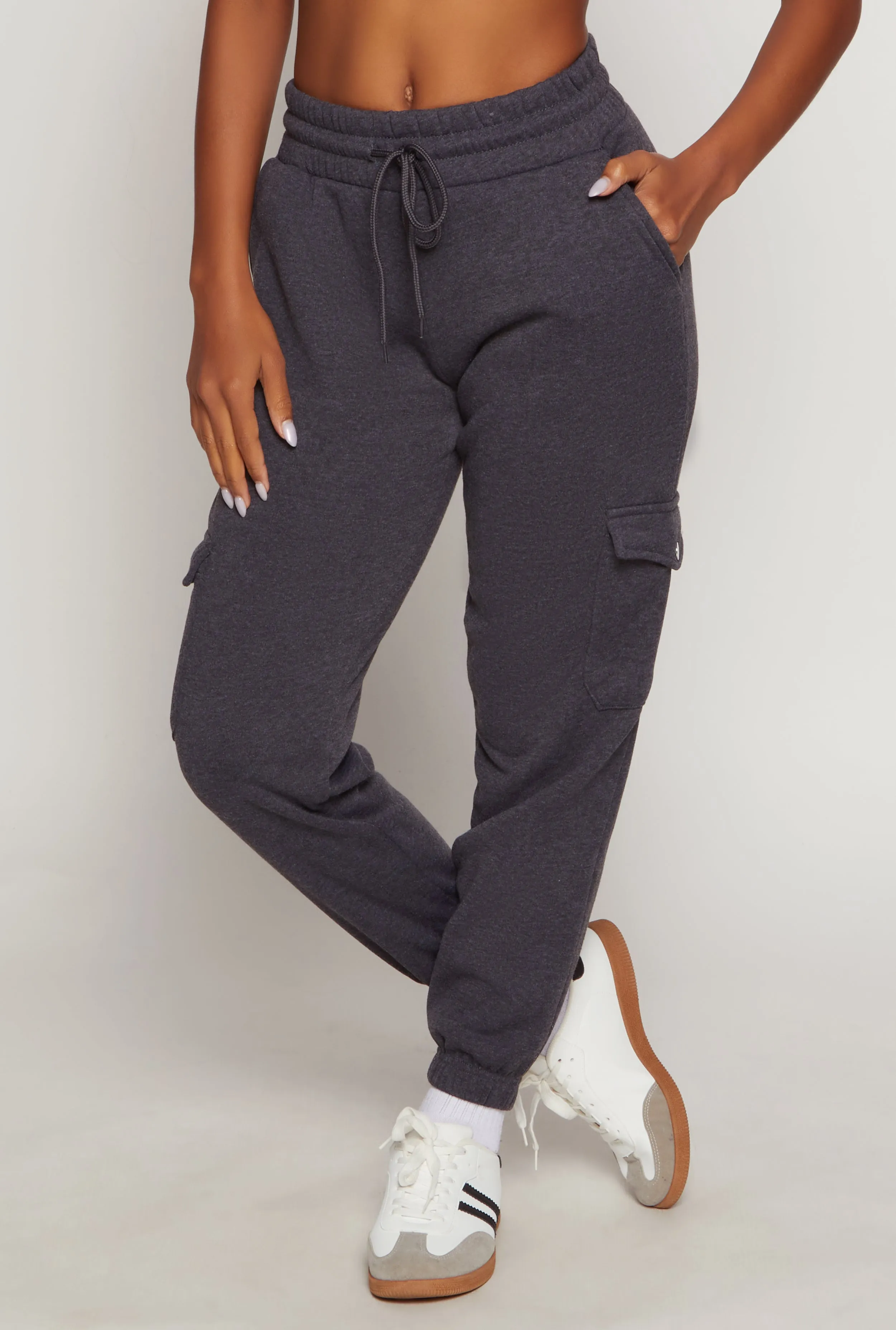 Fleece High Waisted Cargo Sweatpants sold by Rainbow product image thumbnail 2