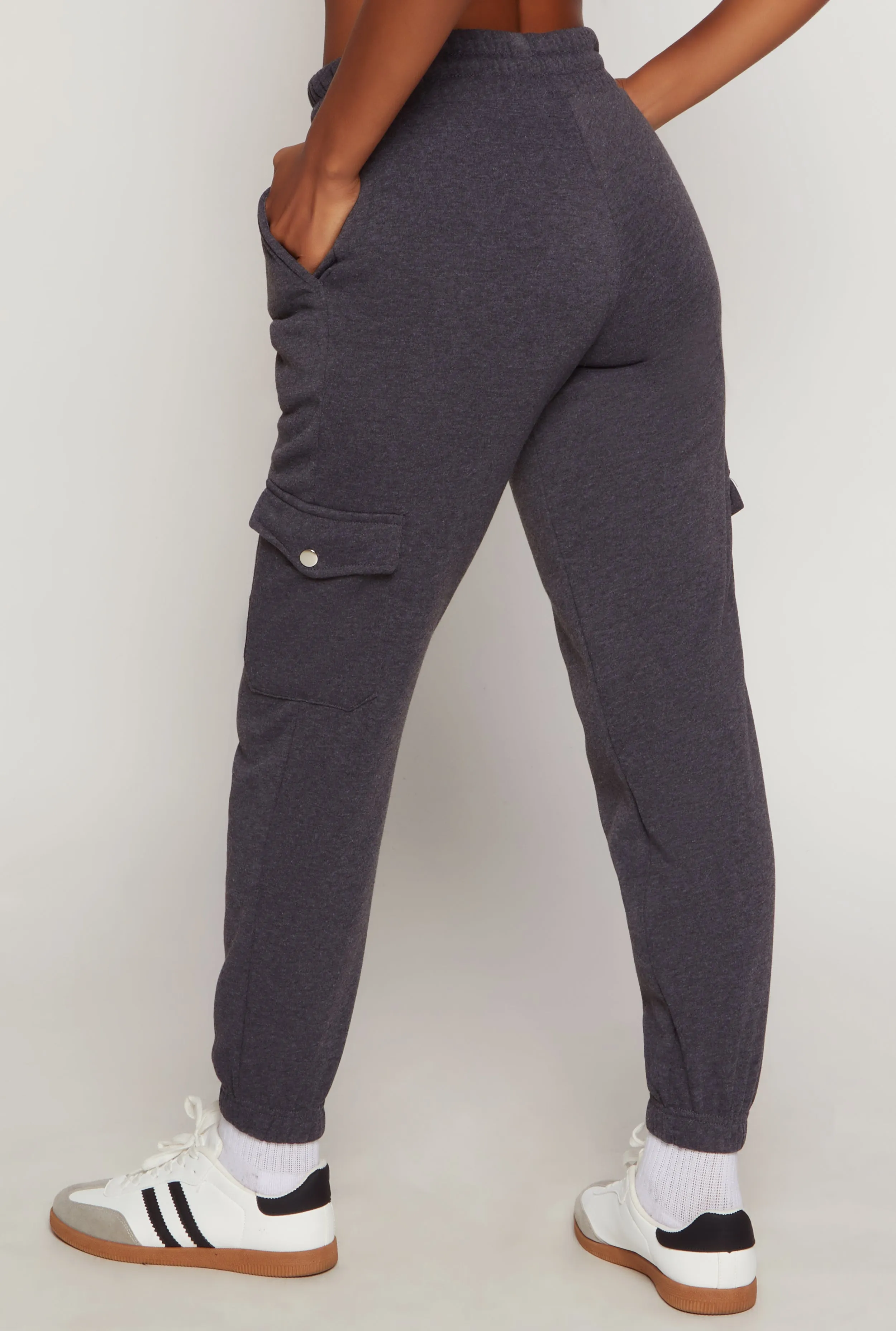 Fleece High Waisted Cargo Sweatpants sold by Rainbow product image thumbnail 3