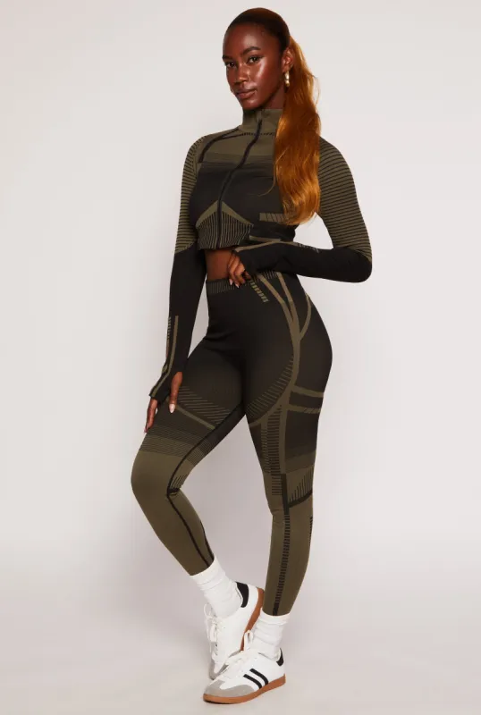 Contrast Stripe Seamless Leggings sold by Rainbow